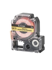 Кассета с лентой S'OK by Sakura Printing K5DBF для Epson , черный на флуоресцентном оранжевом, 18мм, 5м