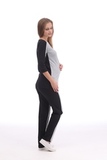 Спортивный костюм для беременных 09979 серый-черный
