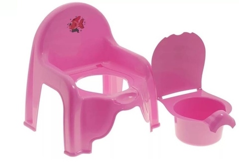 Горшок-стульчик детский с крышкой цвет темно-розовый, Idea