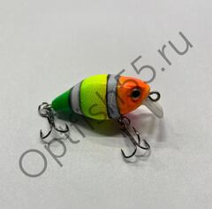 Воблер Rosy Down Chubby 38F 38мм, 4гр, загл.0,5-1,0м