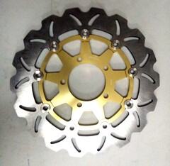 Диск тормозной передний на Kawasaki ZX6R NINJA / ABS, Z800 / ABS, VERSYS, ZX 10R и другие, золотой лепестковый