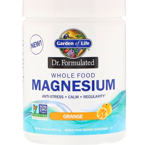 Garden of Life, Dr. Formulated, порошок магния из цельных продуктов, апельсин, 419,5 г
