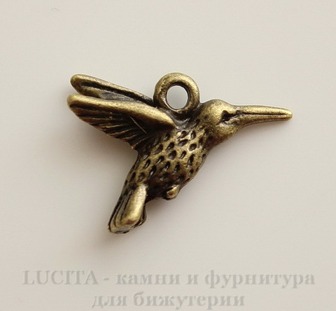 Подвеска "Колибри" 18х14 мм (цвет - античная бронза)