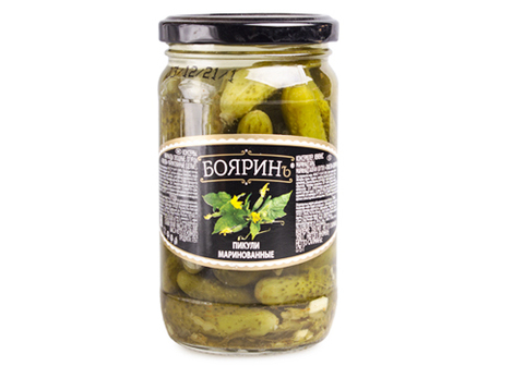 Огурцы корнишоны маринованные "Боярин", 350г