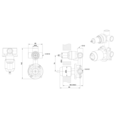 CКРЫТАЯ МОНТАЖНАЯ ЧАСТЬ BRAVAT RHEIN D969CP-B-ENG ВСТРОЕННОГО СМЕСИТЕЛЯ ДЛЯ ДУША, ХРОМ