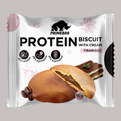 Протеиновое печенье Тирамису 'Primebar Protein Biscuit', 40г