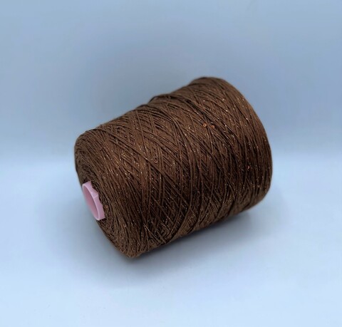 Zegna Baruffa (пр.Италия),art-Cotone 300м/100гр,100% Хлопок+пайетка+люрекс, цвет-Темный орех. арт.23479