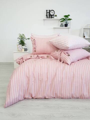 Постельное белье 2 спальное евро Grazie home D'Or пудровое