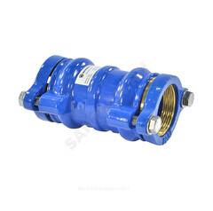 Муфта чугун соединительная для ПЭ труб Ду 50 (Дн 63-63) Ру10/16 ДРК-Е Benarmo 1