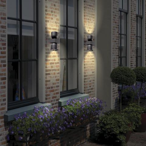 Уличный настенный светодиодный светильник 358114 STREET NT19 160 темно-серый IP65 LED 3000К 20W GALEATI