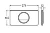 Viega 654504 Visign for Style 13 кнопка смыва (пластик) для смывных бачков, хром