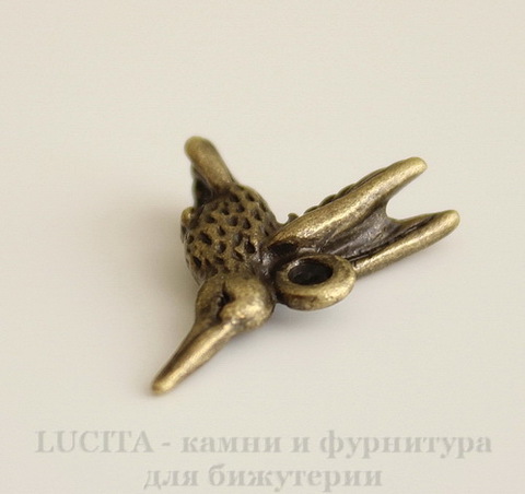 Подвеска "Колибри" 18х14 мм (цвет - античная бронза)