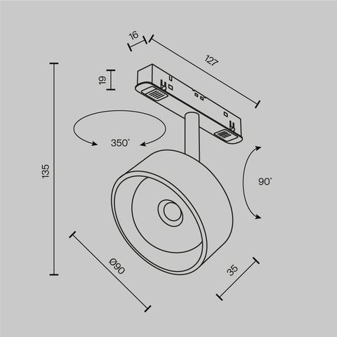 Трековый светильник Maytoni Lens TR217-2-15W4K-B
