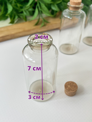 Баночки-бутылочки для хранения с пробкой, прозрачные, 40 мл, набор 4 шт.