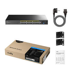 Cudy - 24-Port 10/100M PoE+ Switch with 2 GbE and 1 Gigabit SFP FS1026PS1