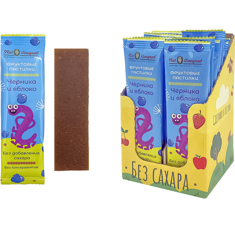 Пастила яблоко- черника 1кор*18бл*20шт, 15гр