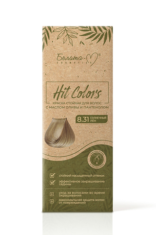 Белита-М HIT COLORS Краска стойкая с мас.оливы и пантенол. тон № 8.31 Солнечный лен