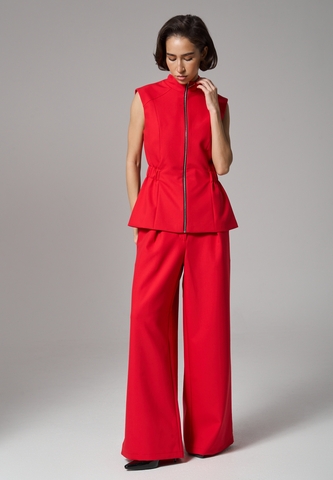 Брюки палаццо красные