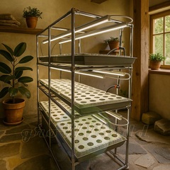 Многоярусный гидропонный стеллаж 3 яруса B1750хД2100хШ600мм до 300 растений