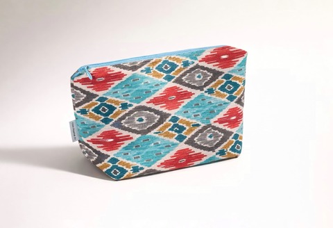 Косметичка "Икат голубой", 20x13x7см