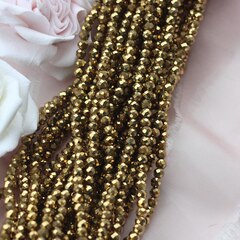 Гематин гематит, граненый шарик, 3 мм, бронза, 1 нить, ГМ095