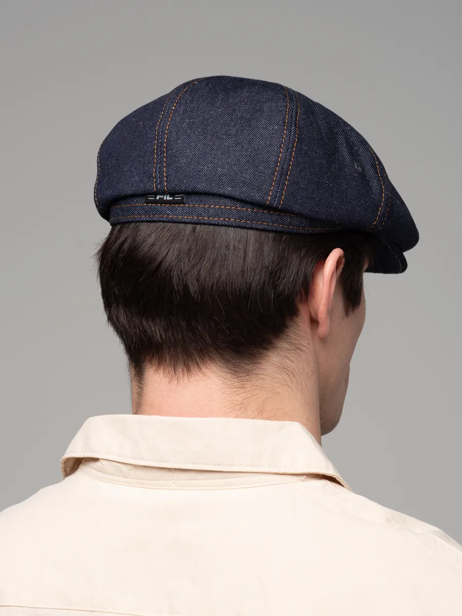 Кепка восьмиклинка джинсовая осенняя