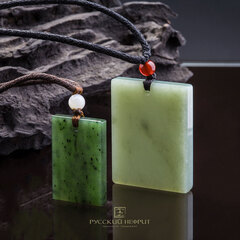 Подвес "Тетрагон" большой. Буромский нефрит.