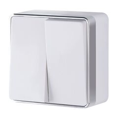 Выключатель  двухклавишный  Gallant белый W5020001