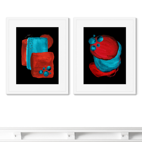 Marina Sturm - Набор из 2-х репродукций картин в раме Forms and colors, composition No11, 2021г.