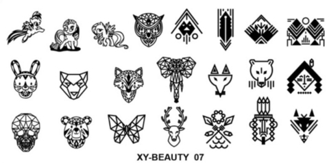 Трафарет для стемпинга №-07XY