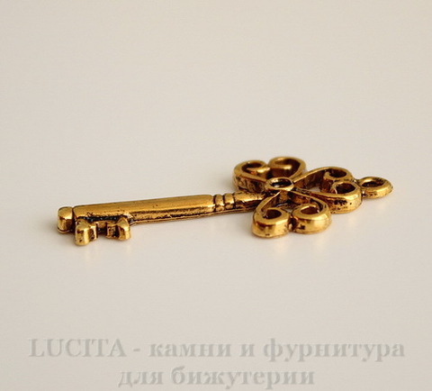 Подвеска "Ключик" (цвет - античное золото) 31х14 мм