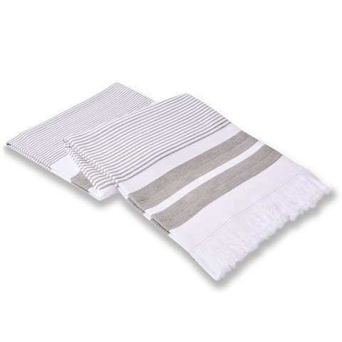 Пештемаль 100x180 L'appartement Kelsie white/warm grey белый/дымчатый