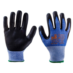Перчатки защитные от порезов JetaSafety JCN051 трикотаж. 5кл. цв.синий р.XL