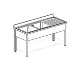 фото 1 ВАННА МОЕЧНАЯ APACH CHEF LINE L2S166-54RW на profcook.ru