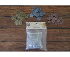 Набор металлиечских монет для игры Виноделие (Viticulture)