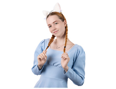 Ободок светящ Ушки кошки аниме белые