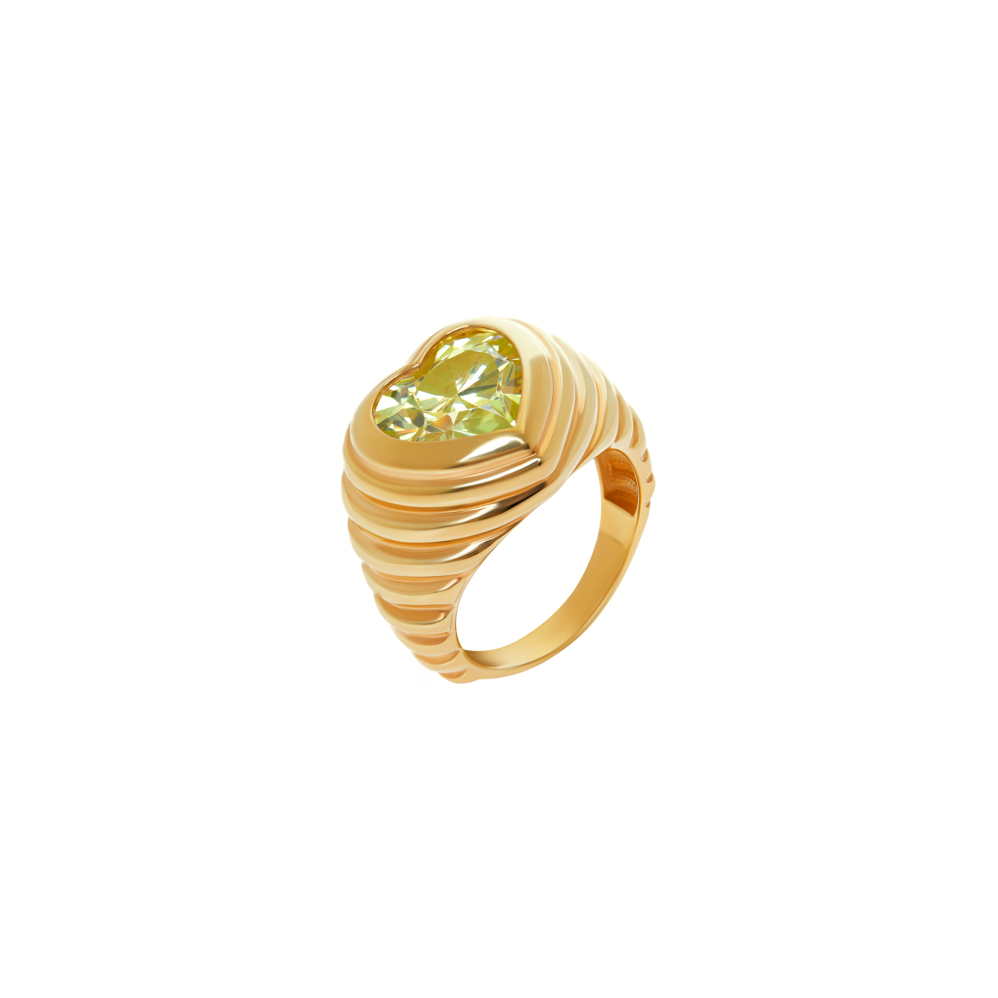 VIVA LA VIKA Кольцо Shiny Heart Ring – Light Green фото