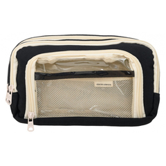 Пенал-косметичка Basir без наполнения, 20*10*9 см, 3 отделения на молнии, чёрный цвет