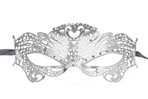 Серебристая металлическая маска Butterfly Masquerade Mask