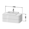 Duravit Happy D.2 Plus Тумба подвесная 408x1000x550мм под раковину, 2 ящика, цвет: stone grey satin matt HP497109292