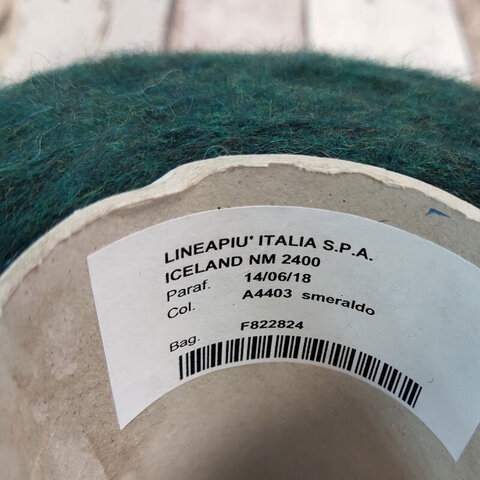 Шнурочек с бэби альпакой LINEAPIU / ICELAND 240 зеленый изумрудный