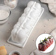 Форма для муссовых десертов прямоугольная «Воздушные пузыри», 29х9,5 см