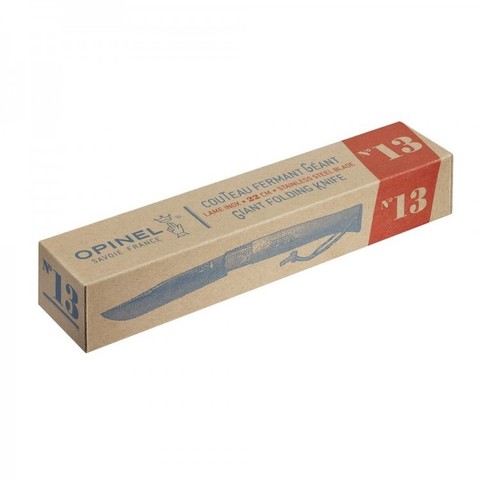 Нож Opinel №13, рукоять из бука, кожаный темляк