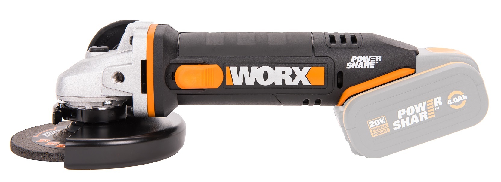 Угловая шлифмашина аккумуляторная WORX WX803.9, 20В, 125 мм, без АКБ и ЗУ