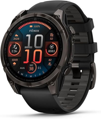 Умные часы Garmin Fenix 8 47 мм AMOLED Sapphire Titanium Серый | Carbon Gray (010-02904-21 | 010-02904-29)