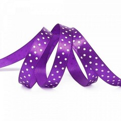 Лента атласная горох, ш. 1 см, фиолетовый