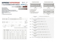 SETE Шариковая направляющая  с доводчиком полного выдвижения 45х250 PROSET PLUS