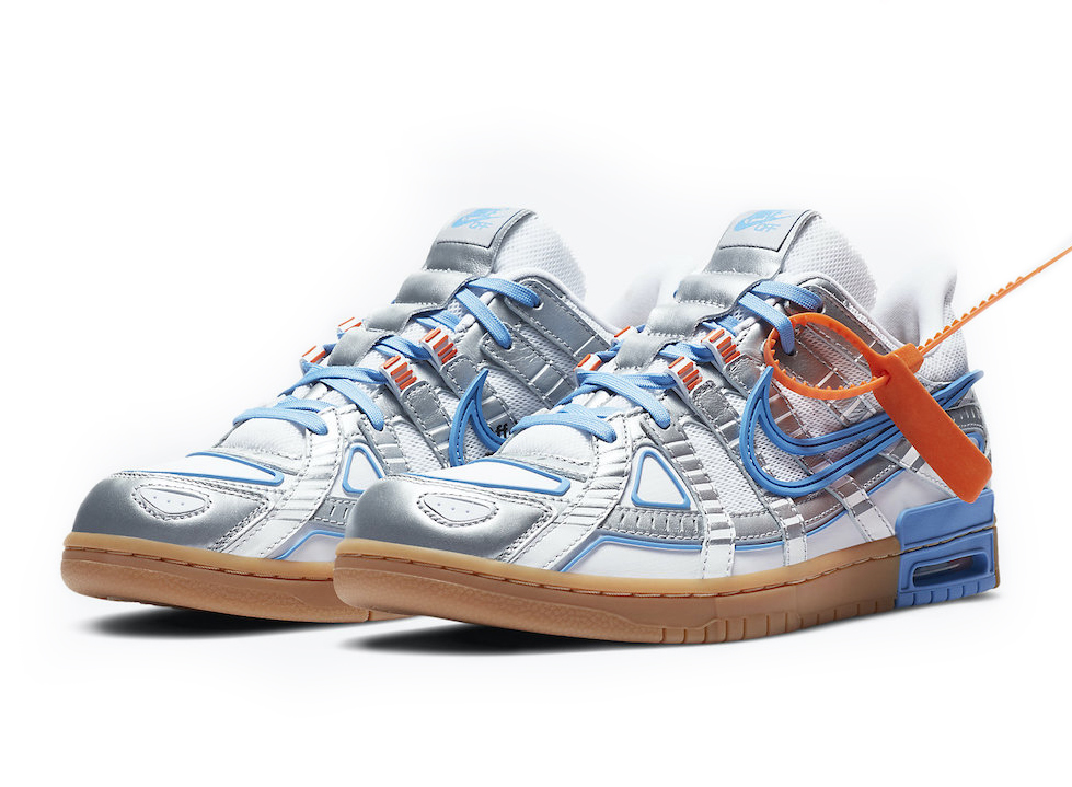nike off white rubber dunk blue