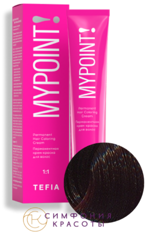 Перманентная крем-краска для волос Mypoint 4.7 Брюнет фиолетовый Tefia, 60 мл