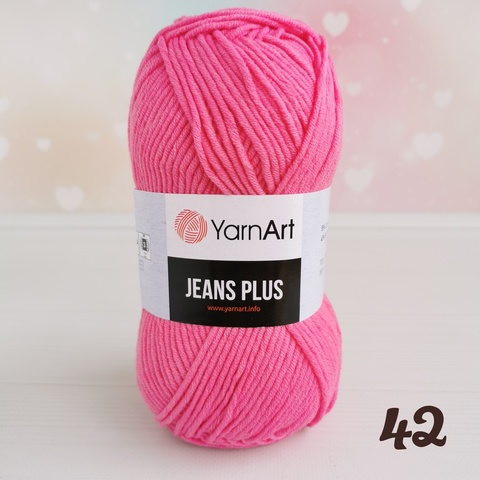 YARNART JEANS PLUS 42, Малина